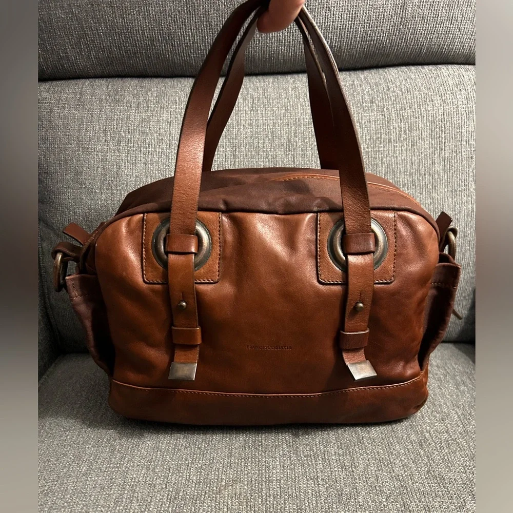 Francesco Biasia Brown Leather Satchel